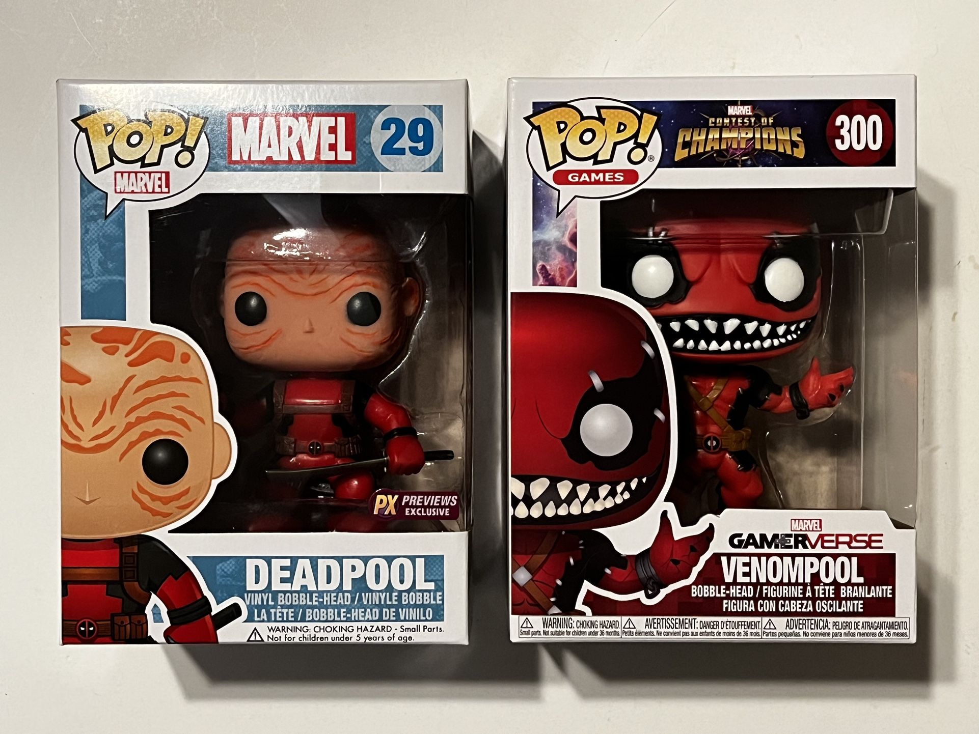 Funko Pop Deadpool 29 & Venompool 300 (Sold As Set)