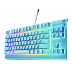 SteelSeries Apex 3 TKL Aqua RGB Gaming Keyboard — Tenkeyless Compact Form Factor — 8-Zone RGB wired