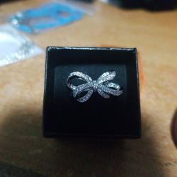 Size 9 Womens Sterling Silver Bow Ring New