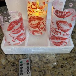 LED Flameless Candles Romantic Heart Battery Operated Pillar Candles for Romantic Night Valentines Gifts Proposal Anniversary
