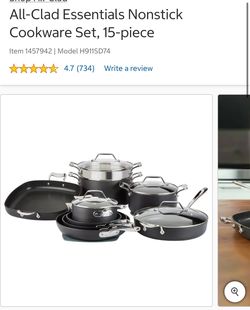 All-Clad Essentials Nonstick Cookware Set, 15-piece