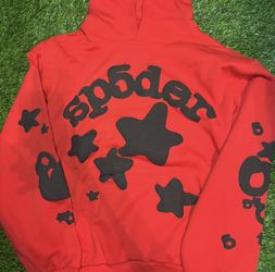Large Red Sp5der hoodie 