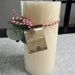Place & Time Sugared Vanilla Pillar Candle