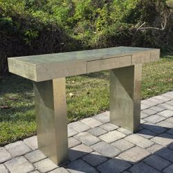 West Elm Parsons Desk with a Hammered Look Metallic Sheet Finish