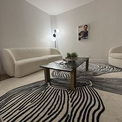 White Sherpa Modern Couch