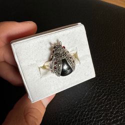 art deco lady bug ring size 8
