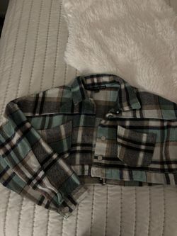 checkered button jacket 