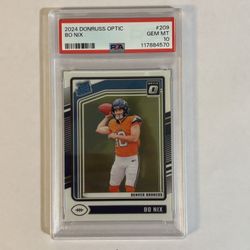 2024 PANINI DONRUSS OPTIC #209 BO NIX  RC PSA 10