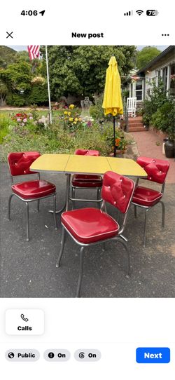 Classic Vintage Chrome set Table and chairs