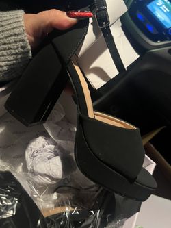 Black Wide High heels