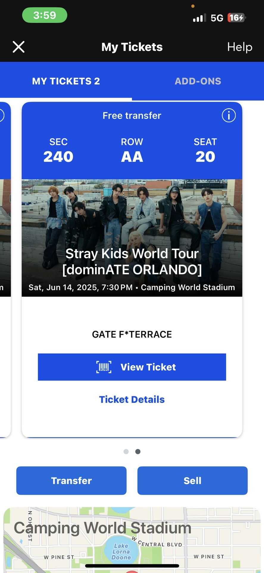 2 Stray Kids Tickets In Orland