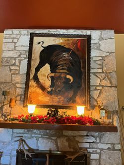 Bull picture with frame