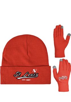 St. Louis Cardinals Trivia Book Plus Skull Cap and gloves For Baseball Fans