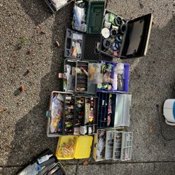 bunch of fishing gear