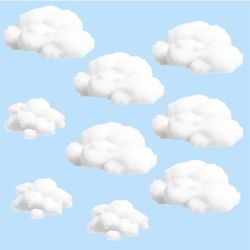 9pcs Clouds Decorations for Ceiling, Cotton Simulation Hanging Cloud Decoration, 3D Artificial Fake Clouds Props for Wedding Stage Show Party Decor (3