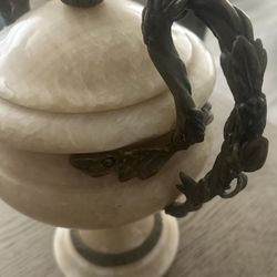 Vintage Solid Marble Albaster Stone Urn
