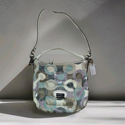 Coach Kristin Multicolor Graphic Op Art Sequin Hobo Shoulder Bag