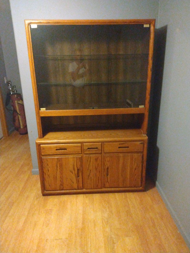 Hutch With Glass SHELVING And Doors