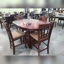 5 Pc Counter height dining table set | 48" × 48" × 36" H
