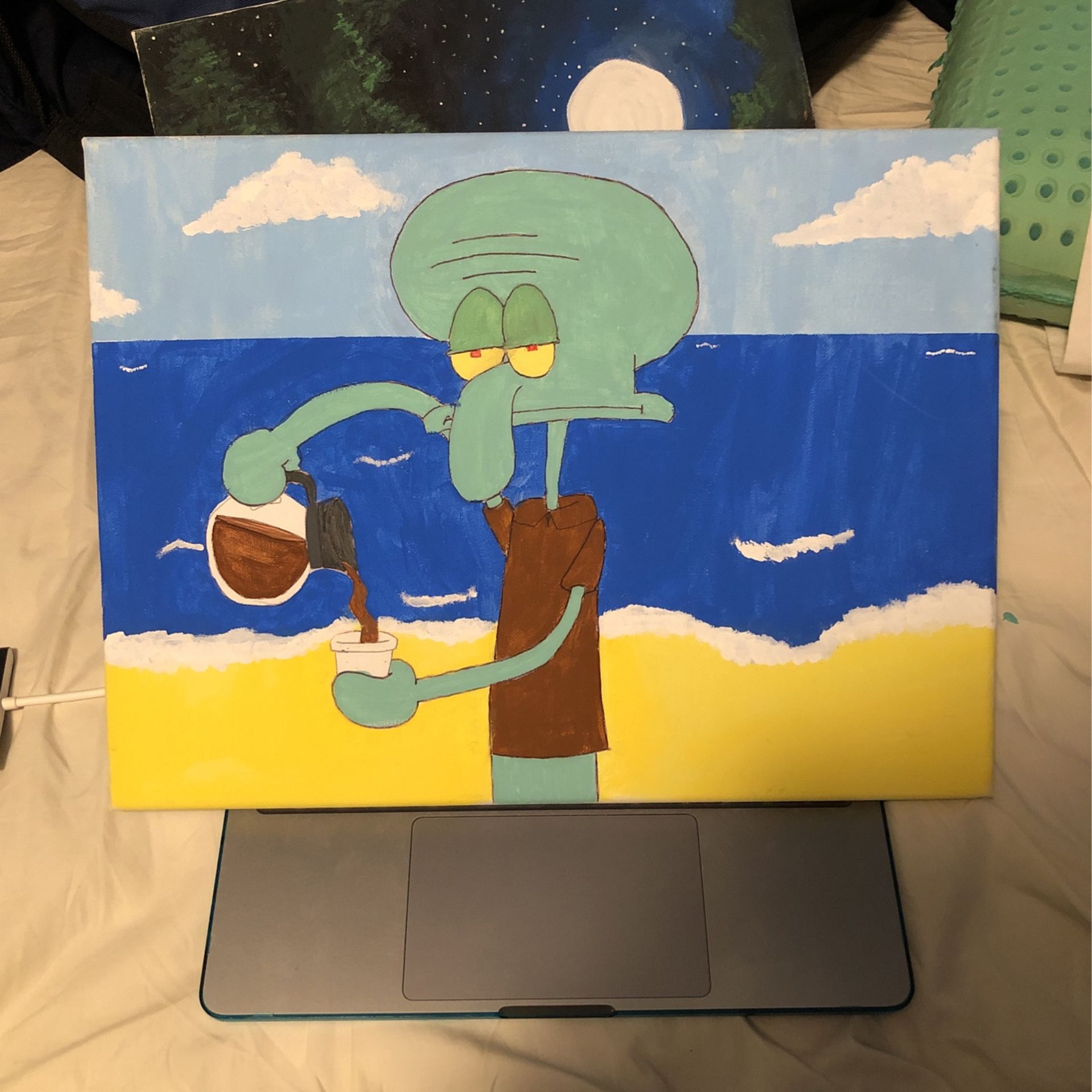 Squidward Original Painting ≈ 16” x 12”