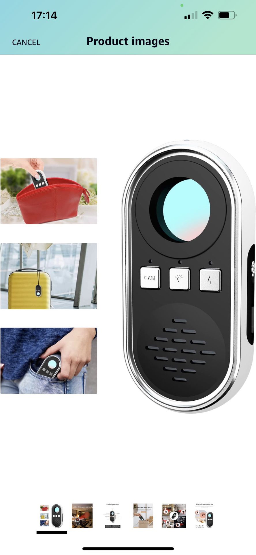 Anti Hidden Camera Detector Spy Camera Finder Personal Emergency Safe Sound Alarm with Mini LED Flashlight Pocket Sized Camera Finder Locates Hidden C