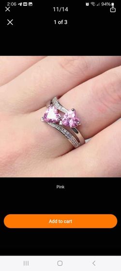 Women's Pink Tourmaline Heart Ring Sz8 (New)