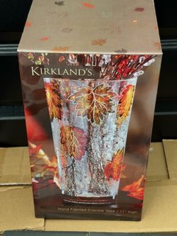 Kirkland's Hand Painted Crackle Vase 11"