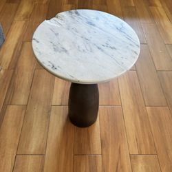 White Marble Top Side Table