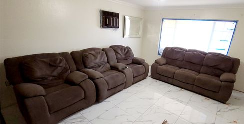 3 piece Recliner Sofa set light brown