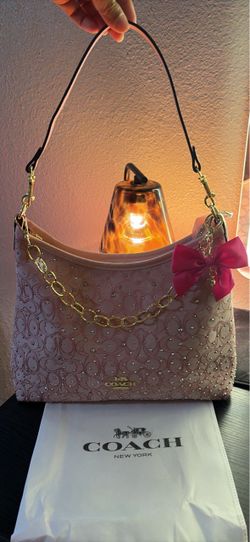 Coach Signature Studded Hobo Bag Pink