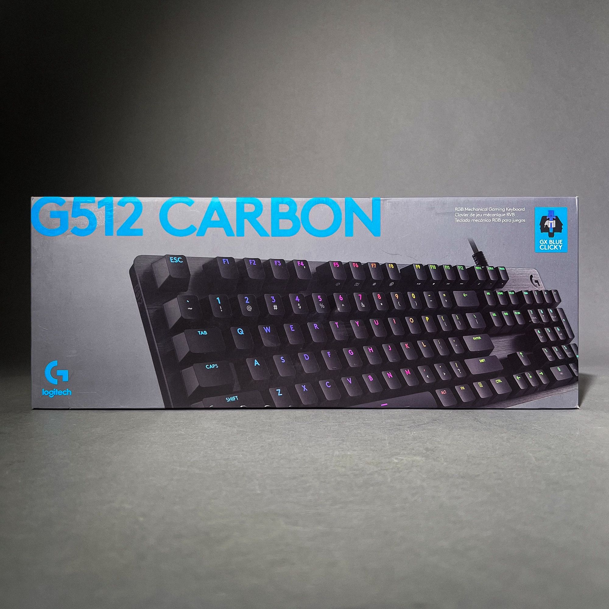 Logitech G512 Carbon Wired RGB GX Blue Clicky Switches Mechanical Gaming Typing Keyboard