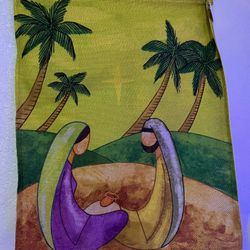 Fabric Hanging Nativity Sign (14x17