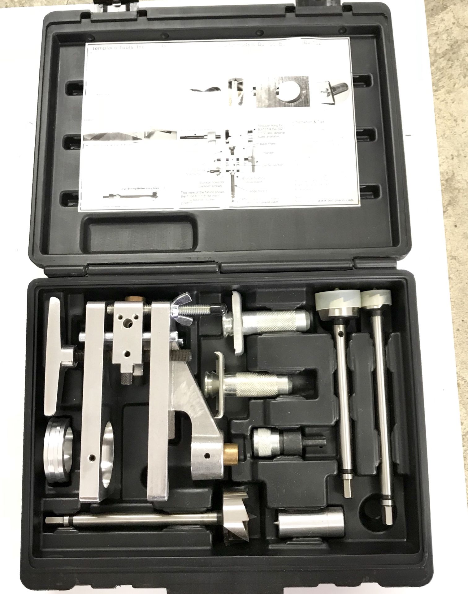 Templaco Bore Master Junior lock installation kit for cylindrical locksets with all Carbide Tipped Spur Bits.