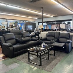 🥳Flash Deal🥳Brand New 2pc Reclining Sofa With Reclining Loveseat And Cup Holder $1199, Finance Available, Delivery Available 