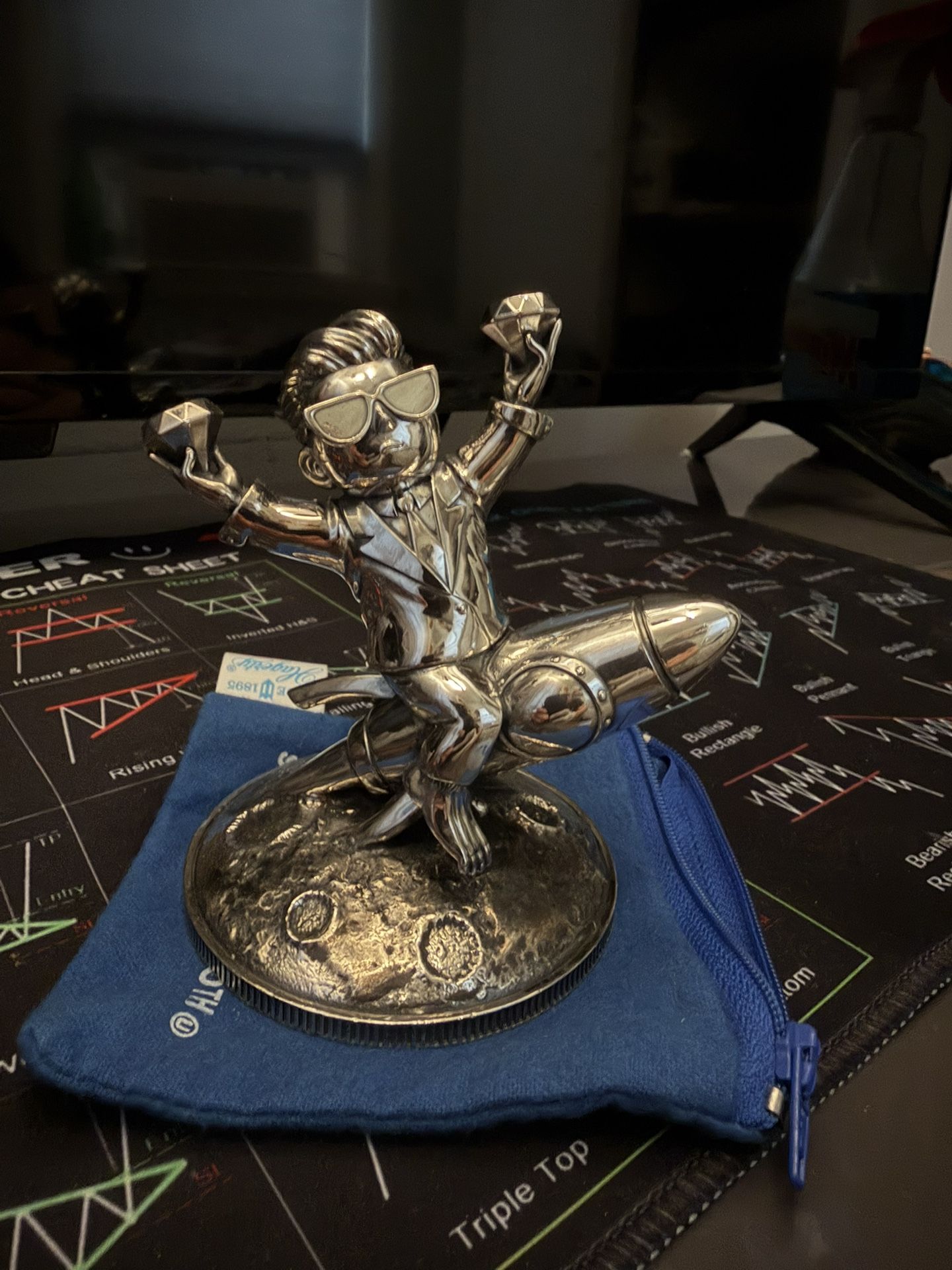 Wall Street Bets Statue Solid Silver 30oz *Only 100 Made Rare *