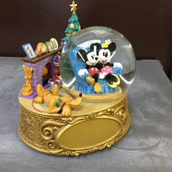 Disney Christmas Snow Globe with Mickey & Minnie