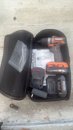Rigid Brushless 18V Subcompact Drill with 2x 2Ah Batteries and case