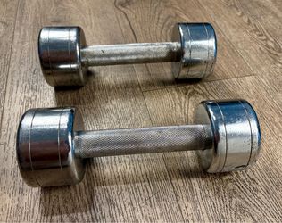 Pair of Chromed Dumbbells 10 lbs Total: 20 lbs.