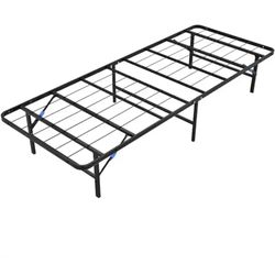 Black Steel Frame Full Foldable Platform Bed