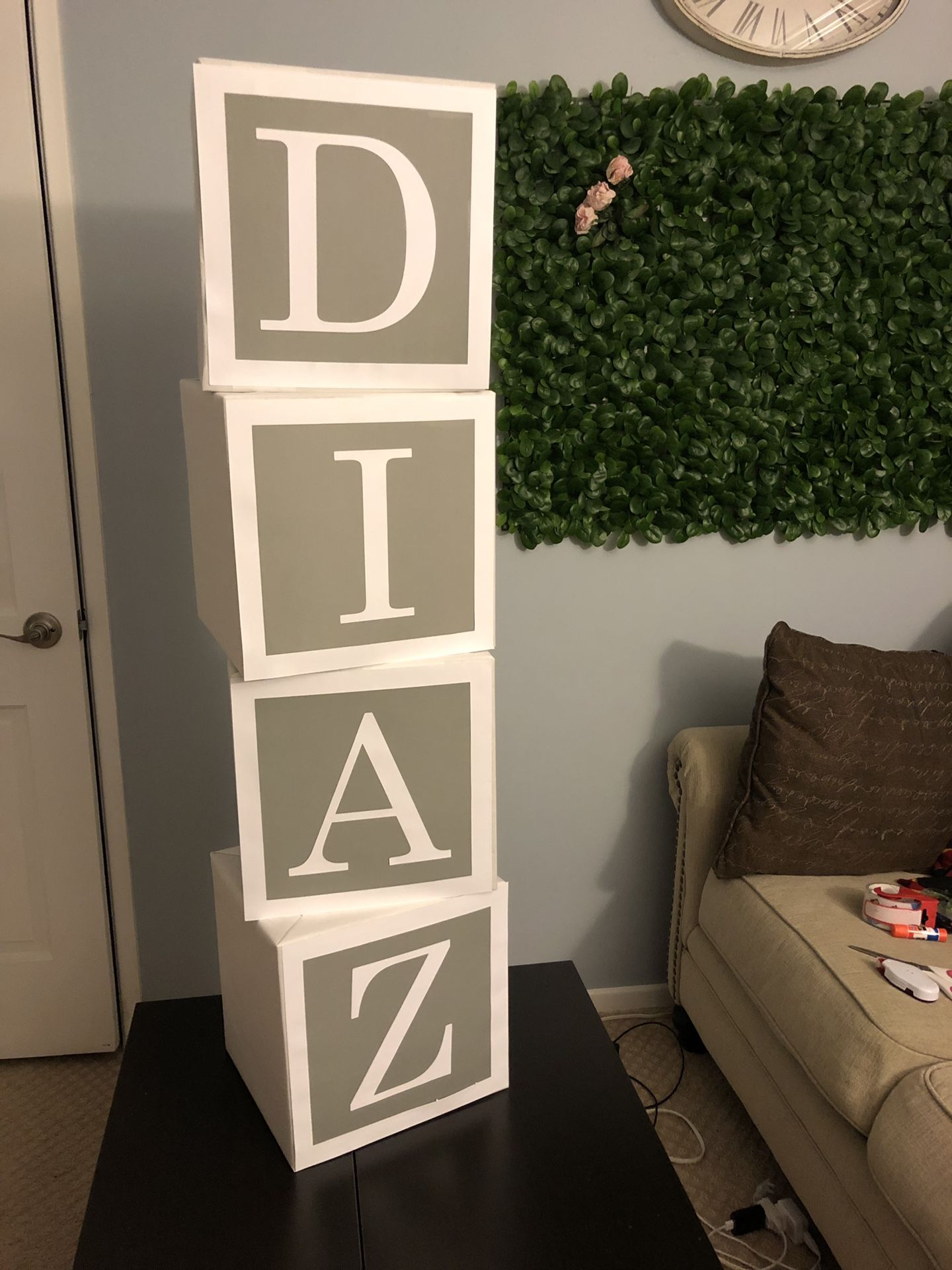 Large Baby name blocks nursery decor, baby shower decoration, photo prop