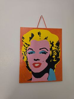 Handpainted Warhol Marilyn Monroe painting