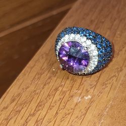 SRI Lanka Sapphire And Amethyst Pinky Ring Size 5¡ 