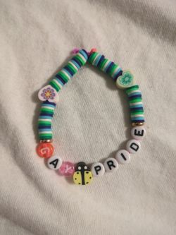 Handmade Gay Male Pride Beaded Bracelet