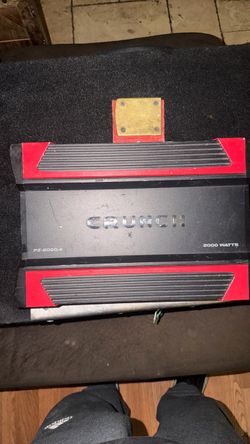 Crunch PZ-2020.4 2000W Car Amplifier/ also a 12”  skar audio sub with custom box