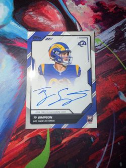 Ty Simpson Rookie Card Auto LA Rams