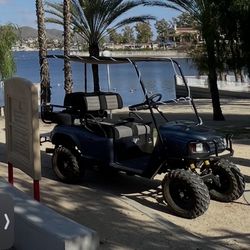 Golf Cart Ez Cart With Chariot Trailer 