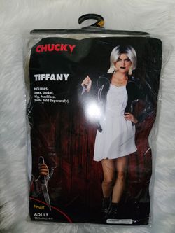 Adult *small* Tiffany costume from the Bride of Chucky movie, complete with a dress, jacket, wig, and necklace Halloween costume