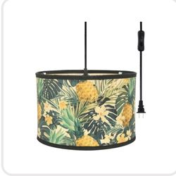 Eolips Plug In Pendant Light Bamboo, 14.76ft Hanging Lamp With Plug In Cord, ON/Off Switch, Hanging Light Shade With Pattern, Pendant Light Fixture Fo