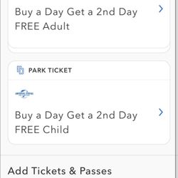 Univeral Studios ticket 1 expires December 15th