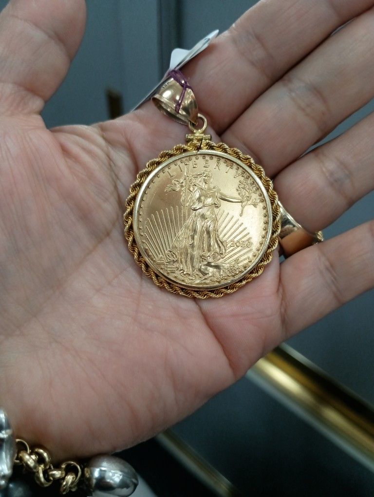 Pendant  Gold Coin  22karat American Eagle